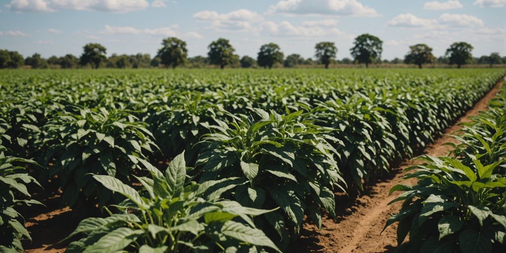 Sesame seeds farm in Paraguay prepared for export.