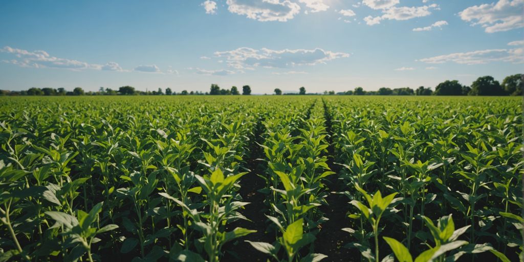 Lush sesame plants growing in Paraguay's fertile fields