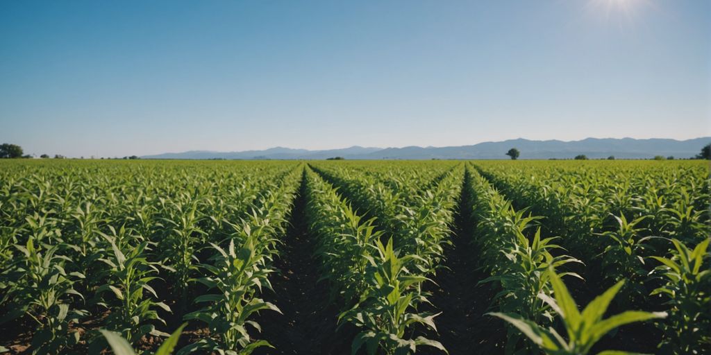 Lush sesame plants growing in Paraguay's fertile fields