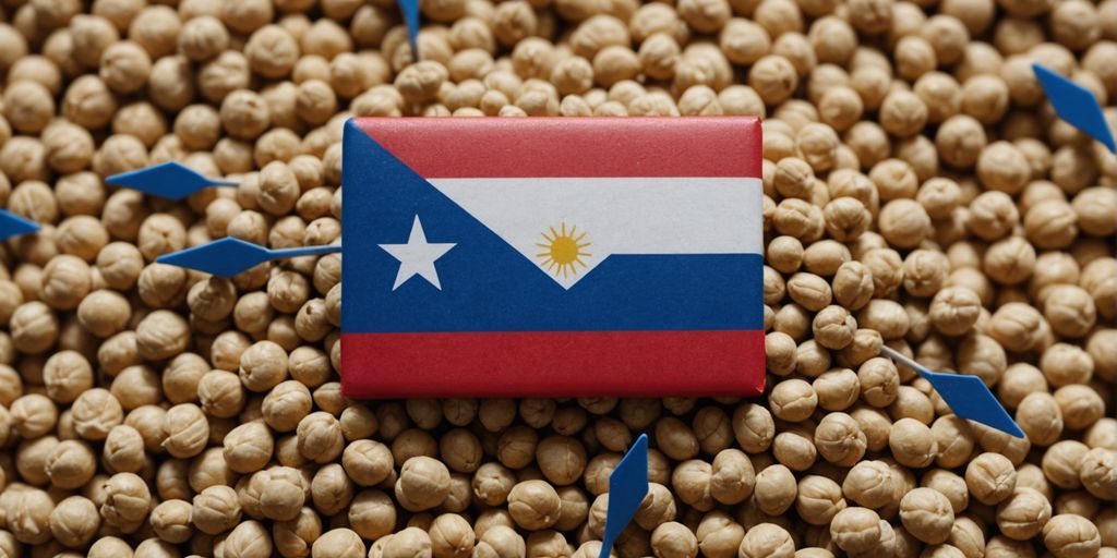 Sesame seeds, Paraguayan flag, export arrows
